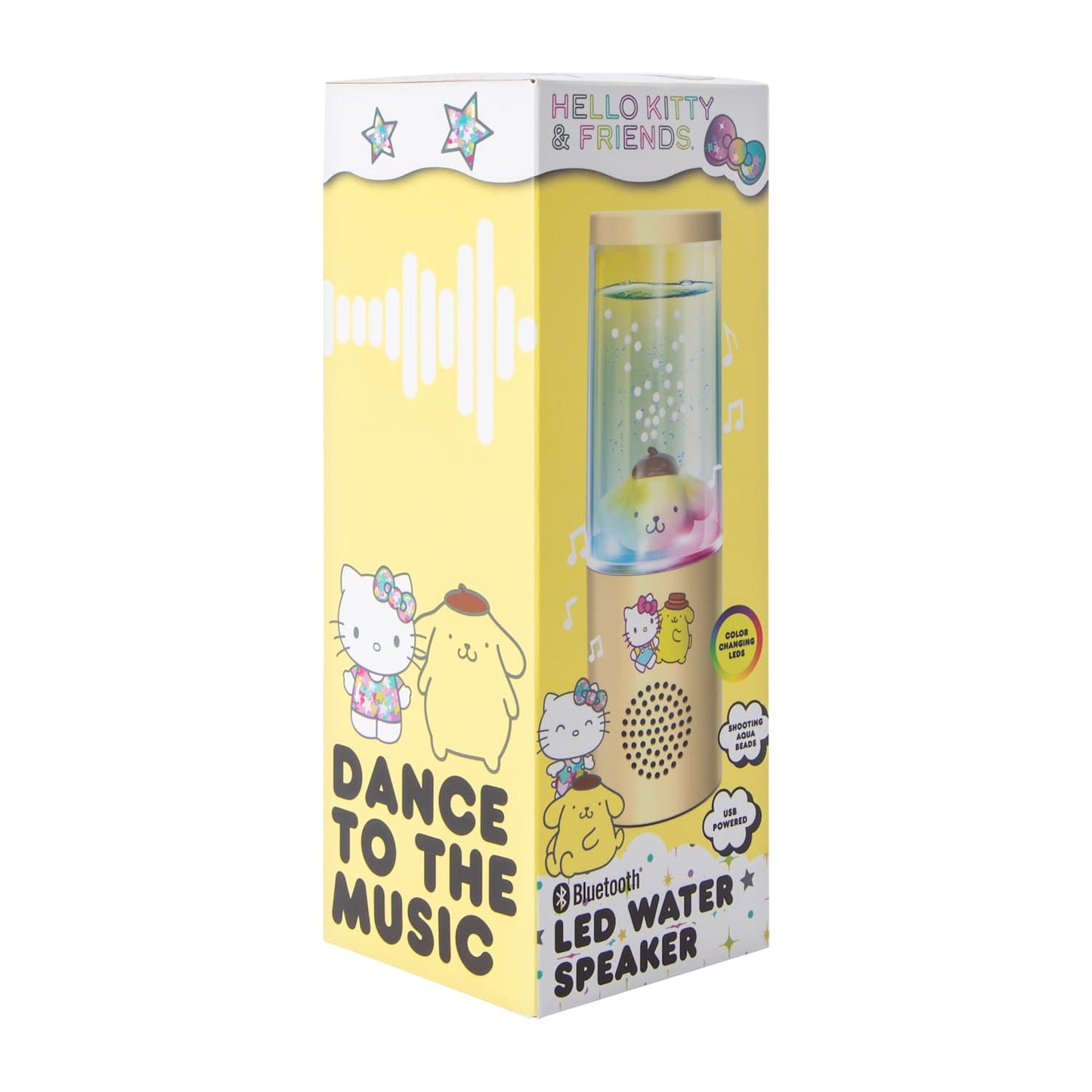 Bocina Bluetooth de agua con luz led ritmica Pompompurin Sanrio