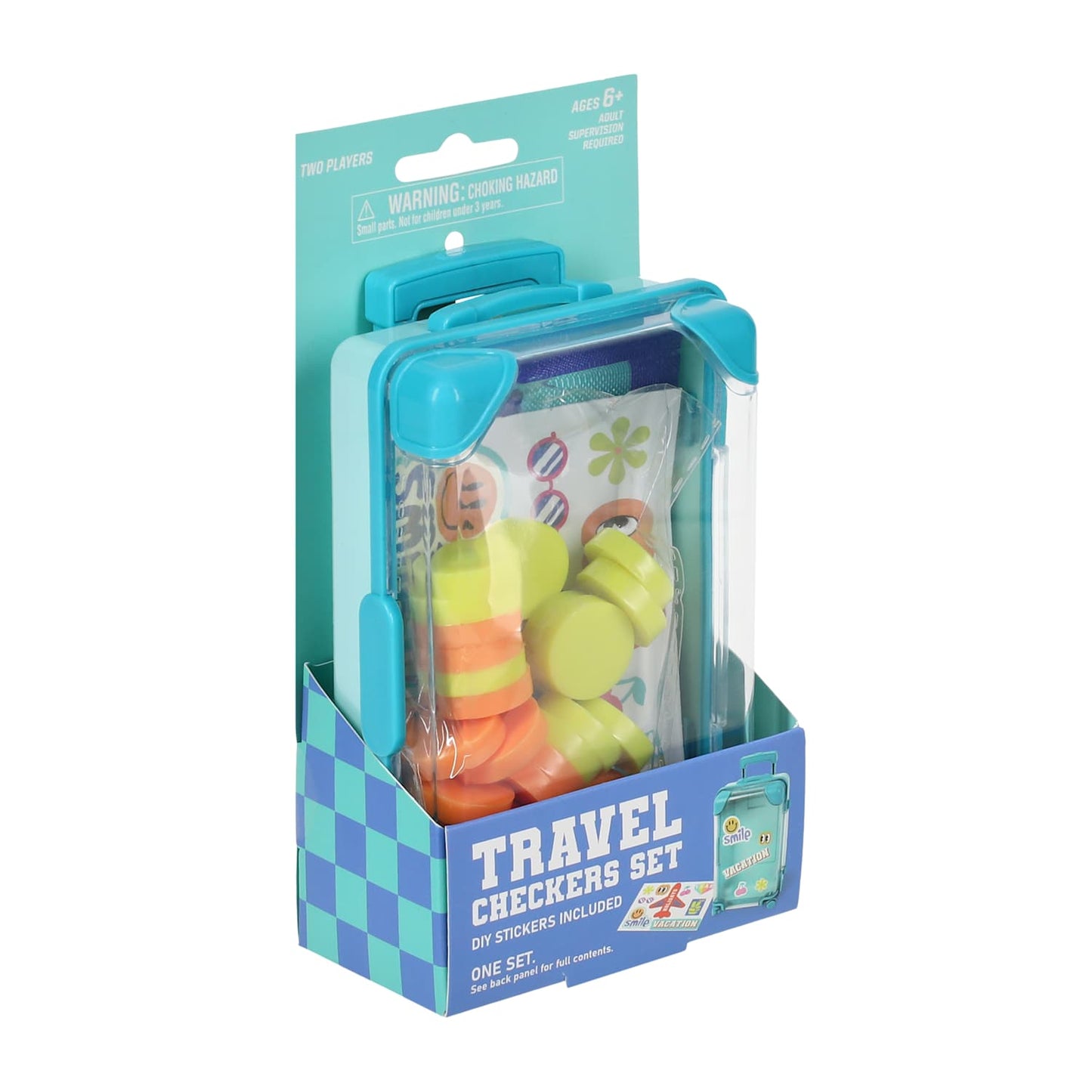 Mini juego de mesa para viaje con maleta de acrílico (Checkers)