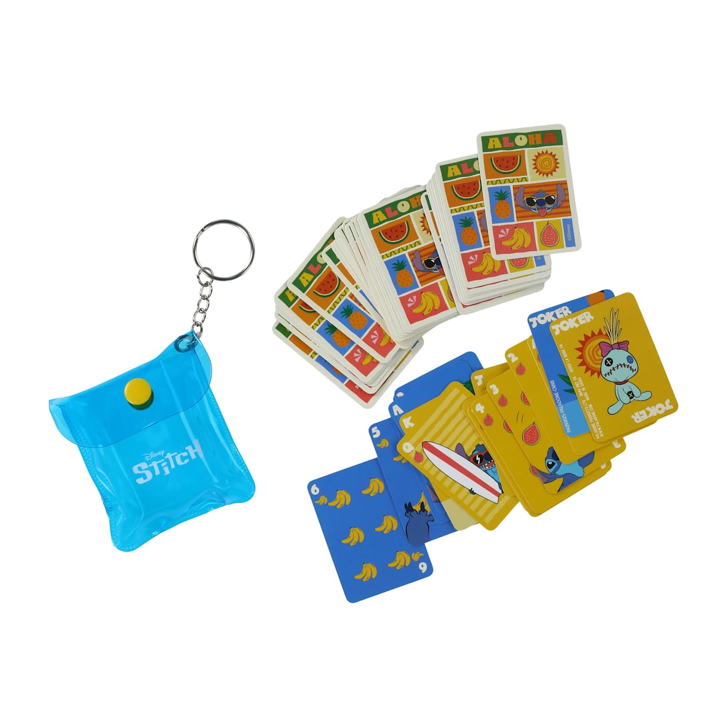 Mini Naipes barajas con Estuche llavero Stitch