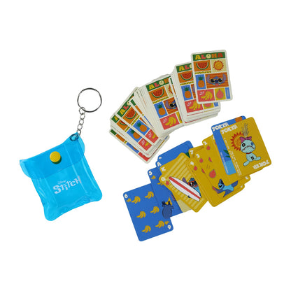 Mini Naipes barajas con Estuche llavero Stitch
