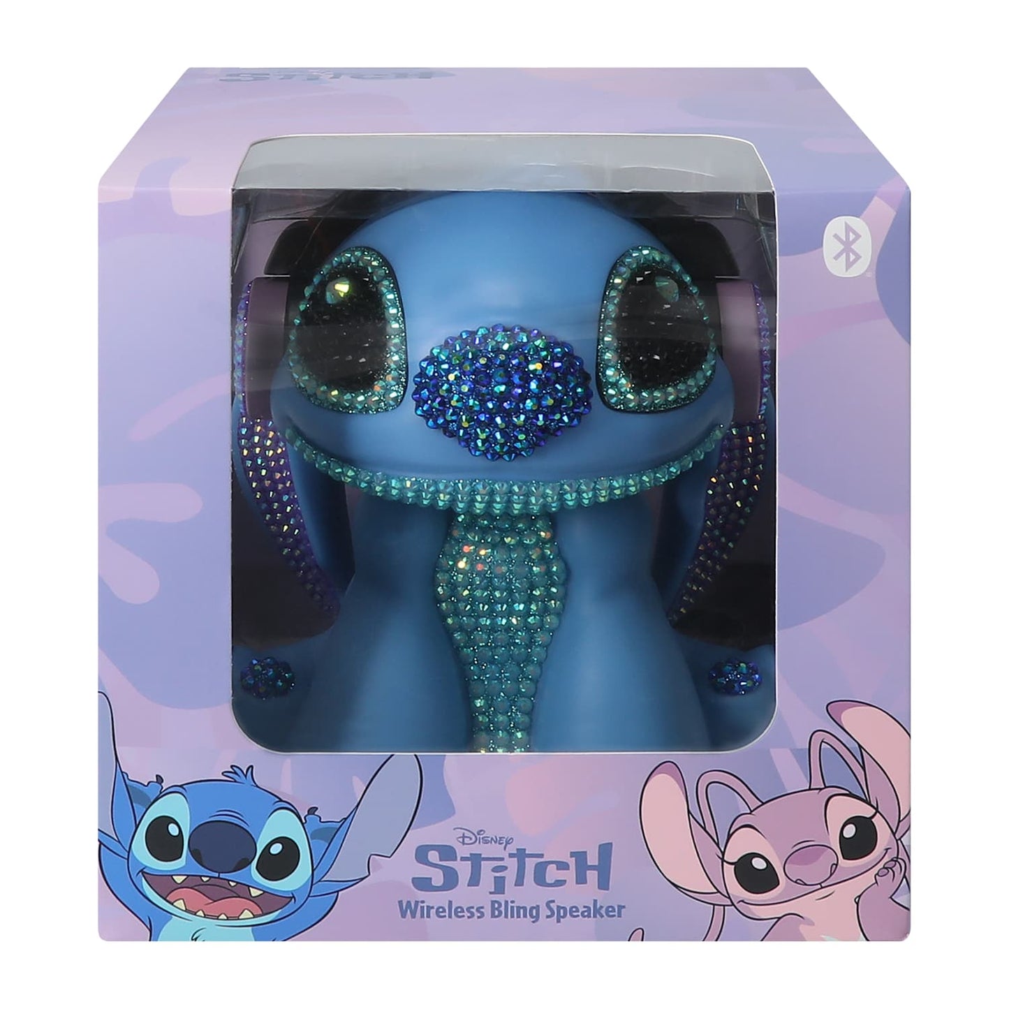Disney Stitch Bocina Inalambrica Bluetooth con radio y luz led con cristales