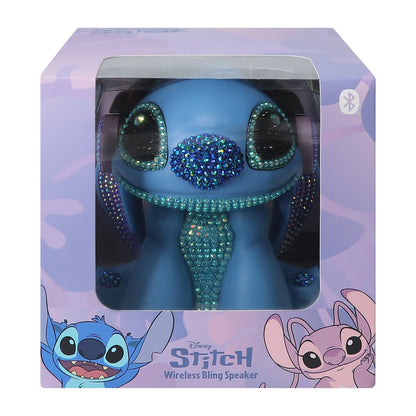 Disney Stitch Bocina Inalambrica Bluetooth con radio y luz led con cristales