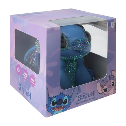 Disney Stitch Bocina Inalambrica Bluetooth con radio y luz led con cristales
