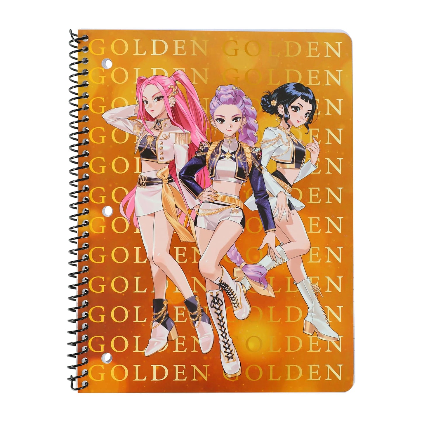 Netflix K-Pop Demon Hunters cuaderno Profesional 80 hojas rayado Golden