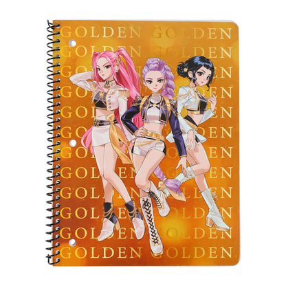 Netflix K-Pop Demon Hunters cuaderno Profesional 80 hojas rayado Golden