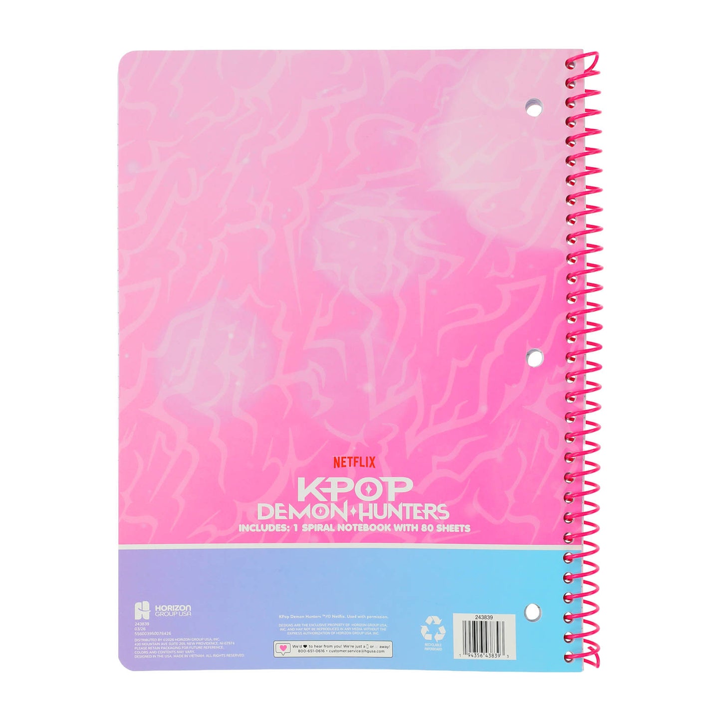 Netflix K-Pop Demon Hunters cuaderno Profesional 80 hojas rayado Saja Boys