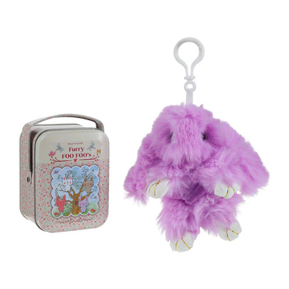 Llavero de Peluche Sorpresa. Con Latita coleccionables Furry Foo foo's