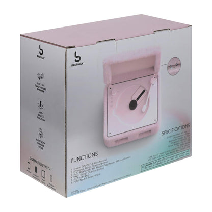 Reproductor de CD con bocinas retro forrado en peluche y también reproduce radio y Bluetooth. Cualquier dispositivo. 21x16x12 aprox