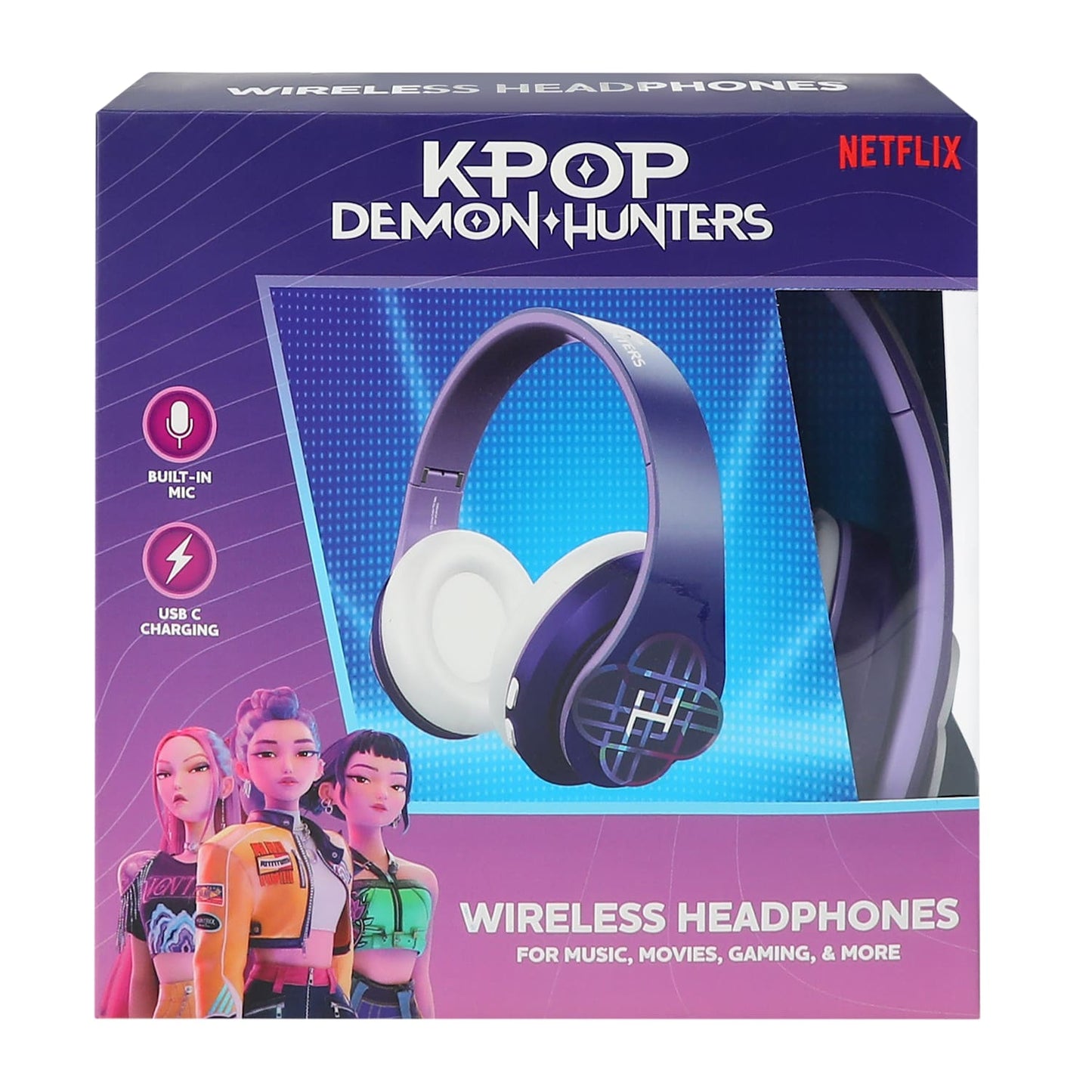 Netflix K-pop Demon Hunters audífonos inalámbricos con micrófono (wireless)