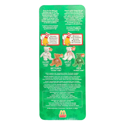 McDonald's Happy Meal Ty Beanie babies international bears año 1999 acetatos amarillento o con ligeros detalles por edad.