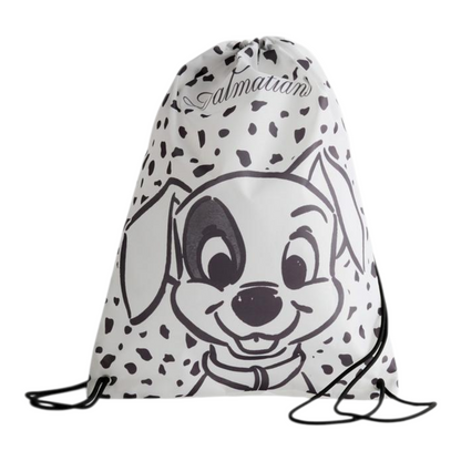 101 Dalmatas Bolsa costalito/morral de cuerdas de loneta 30x40 aprox