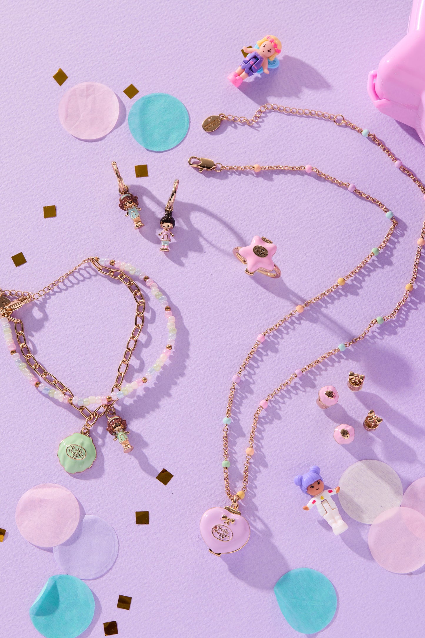 ⚠️PREVENTA IMPORTACIÓN Set Bundle Polly Pocket™ Pool Party Alex+Ani ORIGINAL Joyeria Original Licencia Mattel Se enviará alrededor de 15 días después de su compra