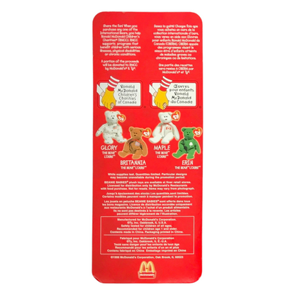 McDonald's Happy Meal Ty Beanie babies international bears año 1999 acetatos amarillento o con ligeros detalles por edad.
