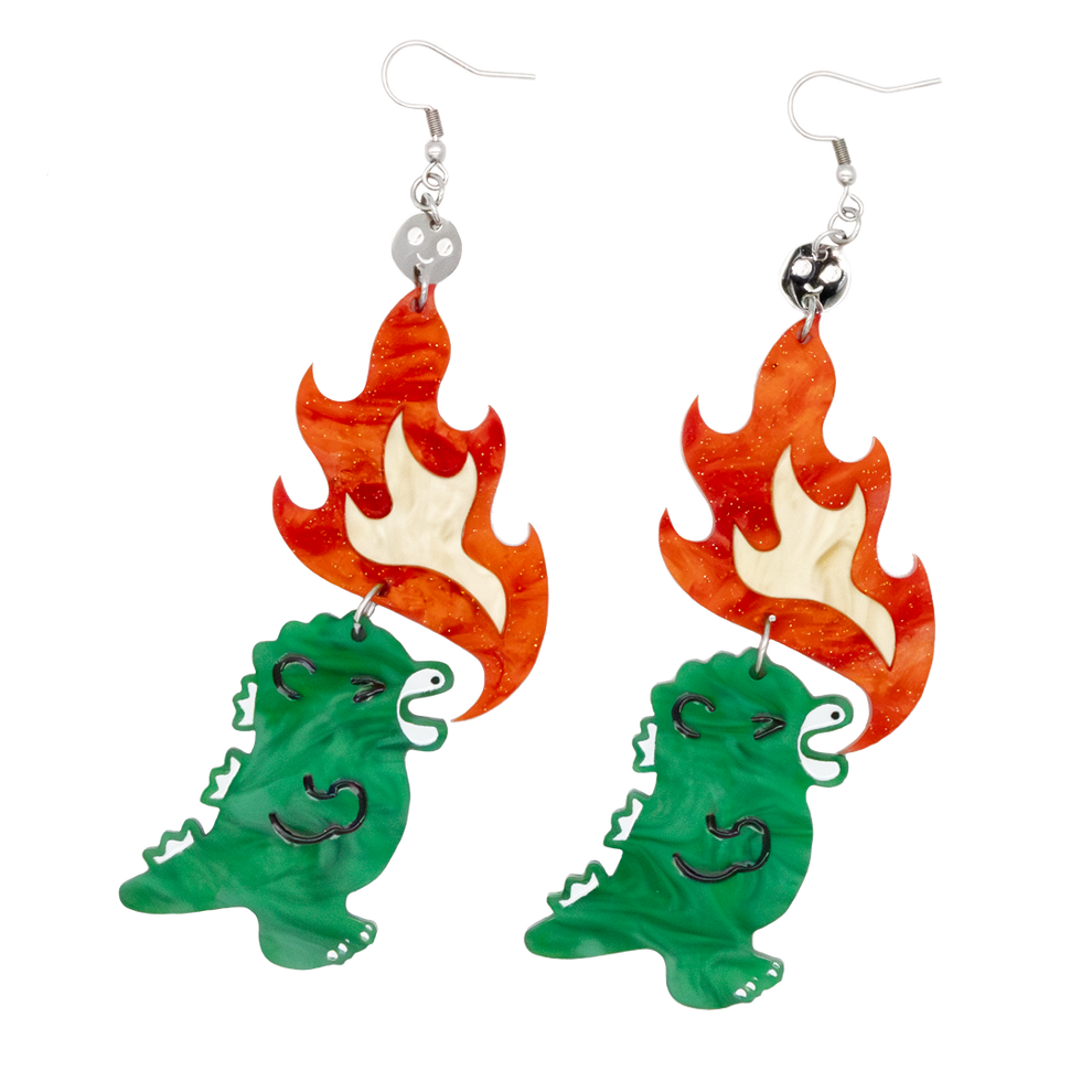 ⚠️PREVENTA IMPORTACIÓN Aretes Se enviará aprox 7-10 días habiles después de su compra Chibi Godzilla