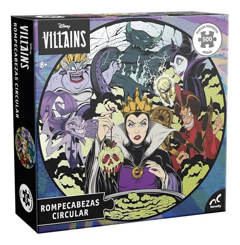 Rompecabezas Disney Villanos Redondo - 500 Piezas