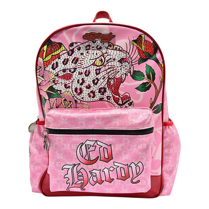 Mochila rosa con cristales Ed Hardy 42x37cm aprox