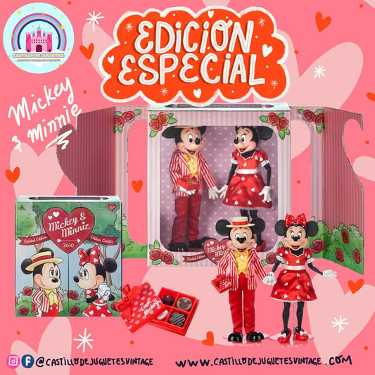 Muñecos edición limitada Valentines Mickey and Minnie Disney store