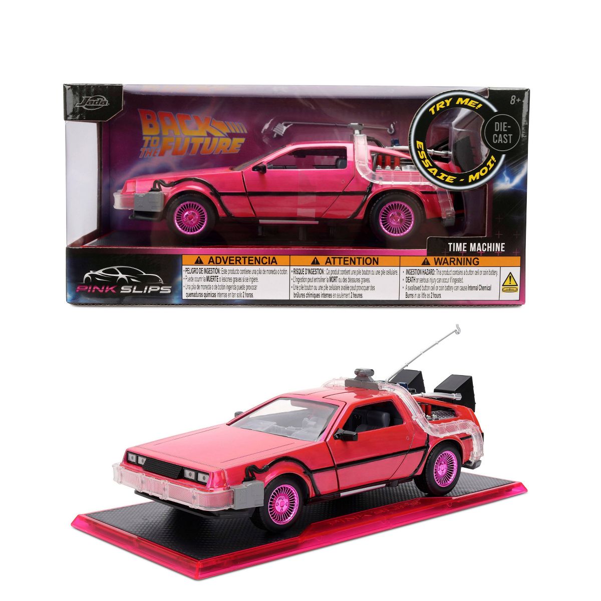 Jada Diecast Escala 1:24 DeLorean Rosa Back to the Future