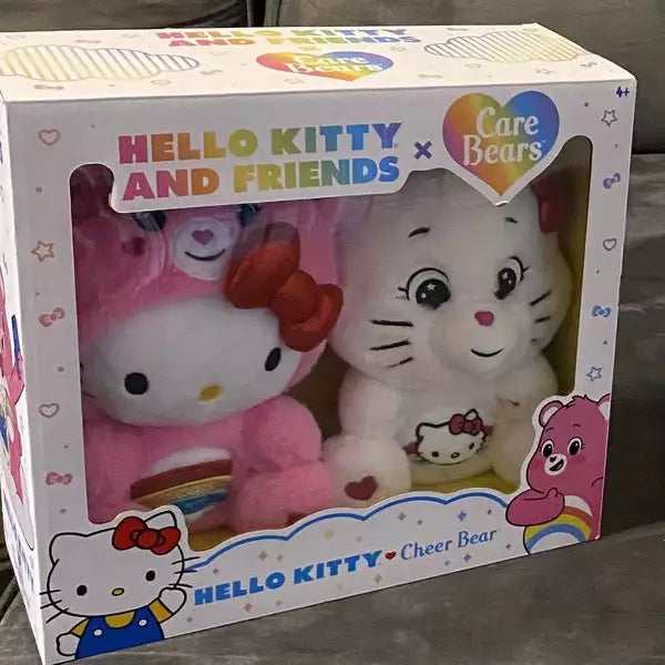 Set de 2 Peluches: Hello Kitty Loves Cheer Bear