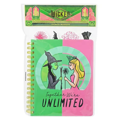 Libreta Wicked Unlimited con separadores. 96 hojas. Elphaba y Glinda DIY