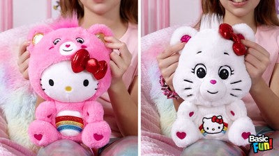 Set de 2 Peluches: Hello Kitty Loves Cheer Bear