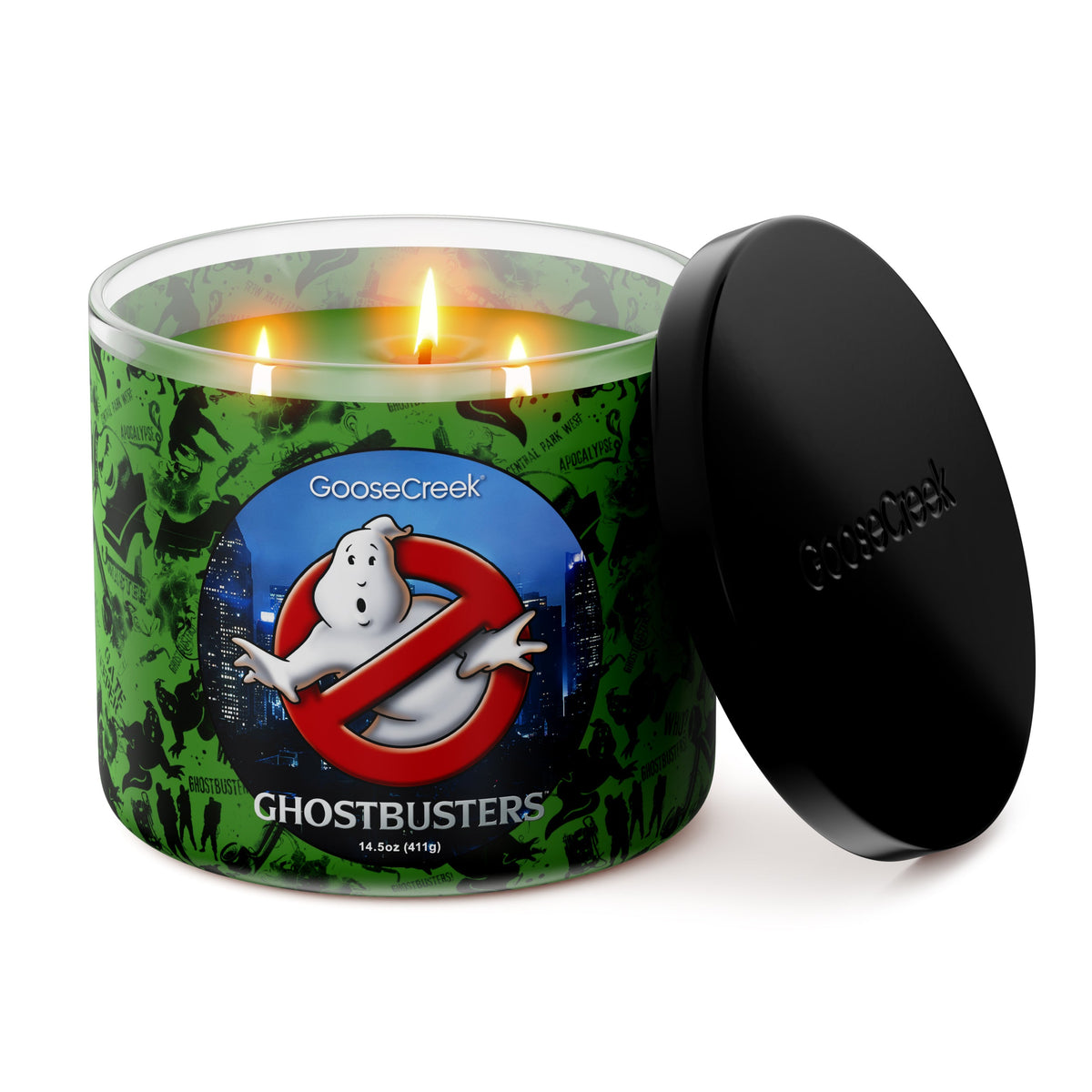 Ghostbusters 3-Wick Candle - vela prendida
