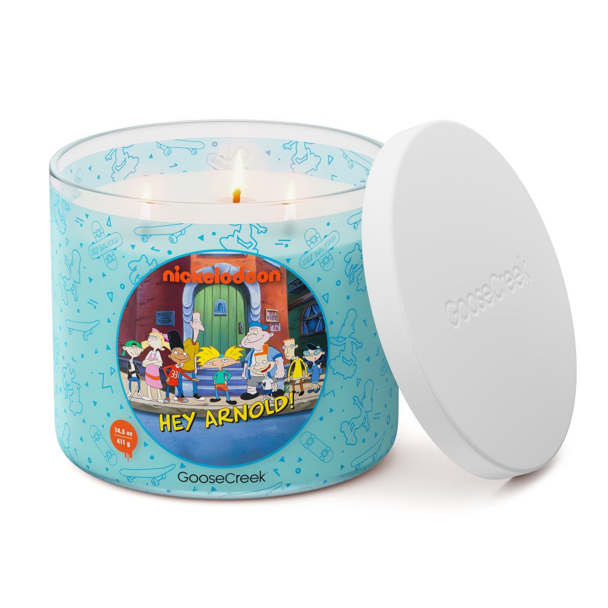 Hey Arnold Nickelodeon 3-Wick Candle - vela prendida