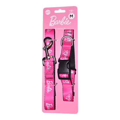 Collar y Correa Para Mascota Barbie Buckle Down Mediano