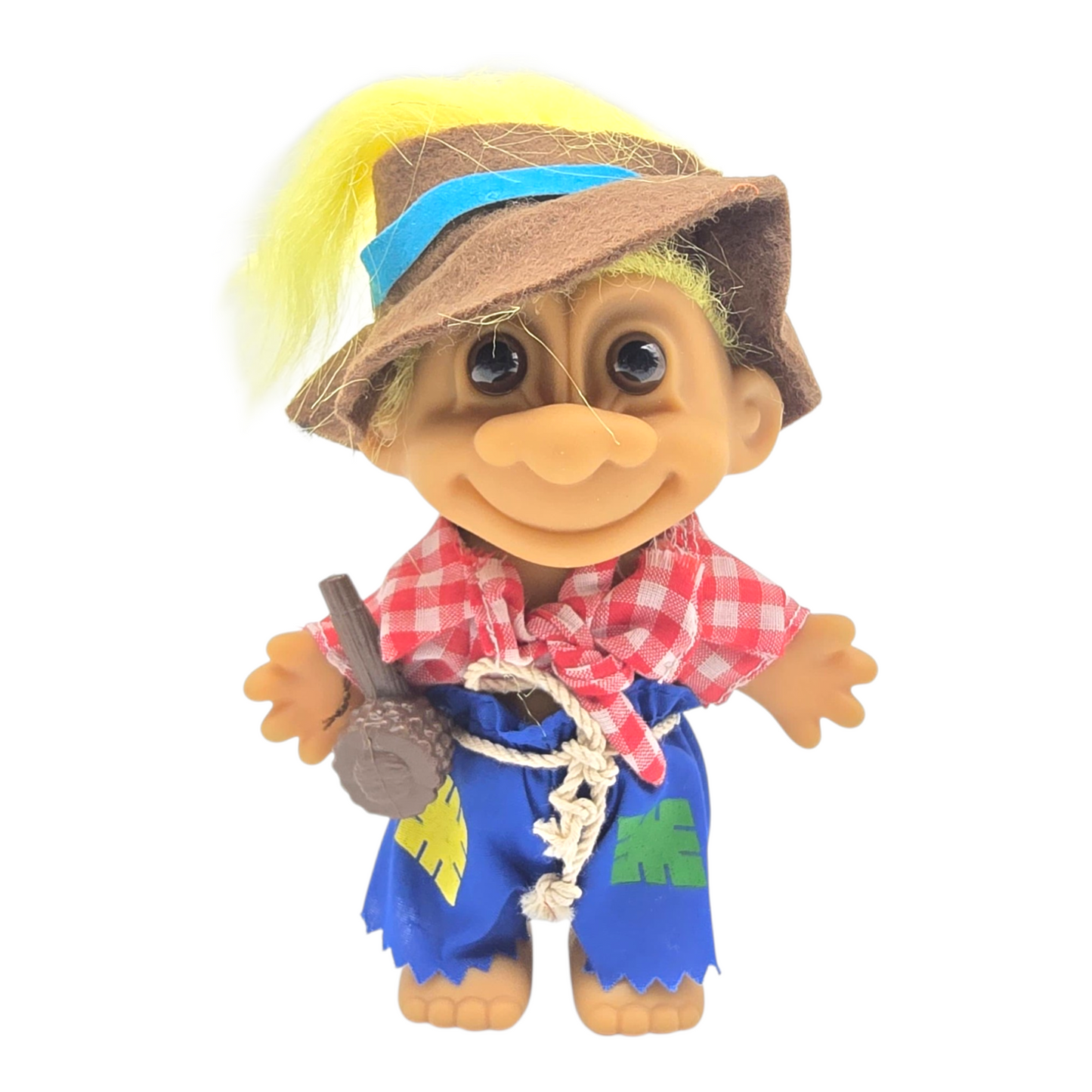 Troll Vintage Russ 11 cms años 90s Granjero Amarillo