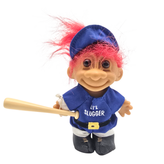 Troll Vintage Russ 11 cms años 90s Beisbolista Rojo