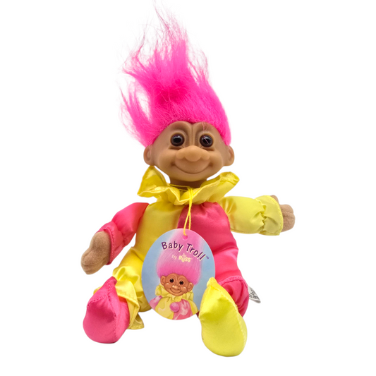 Troll Vintage Russ 12 cms años 90s Payaso cuerpo de tela