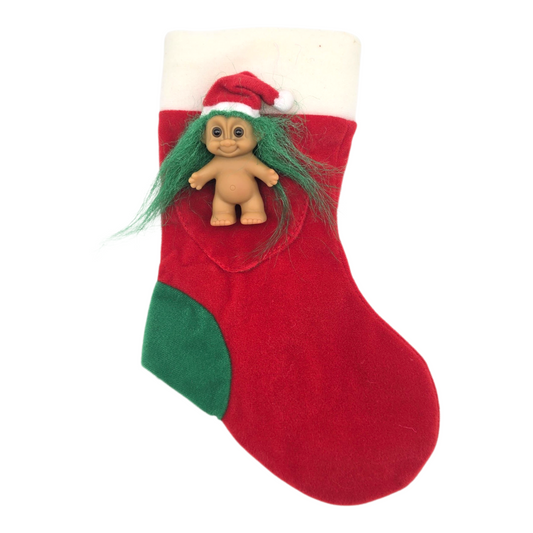 Troll Vintage Russ 8 cms años 90s Bota Troll Bebé Navideño