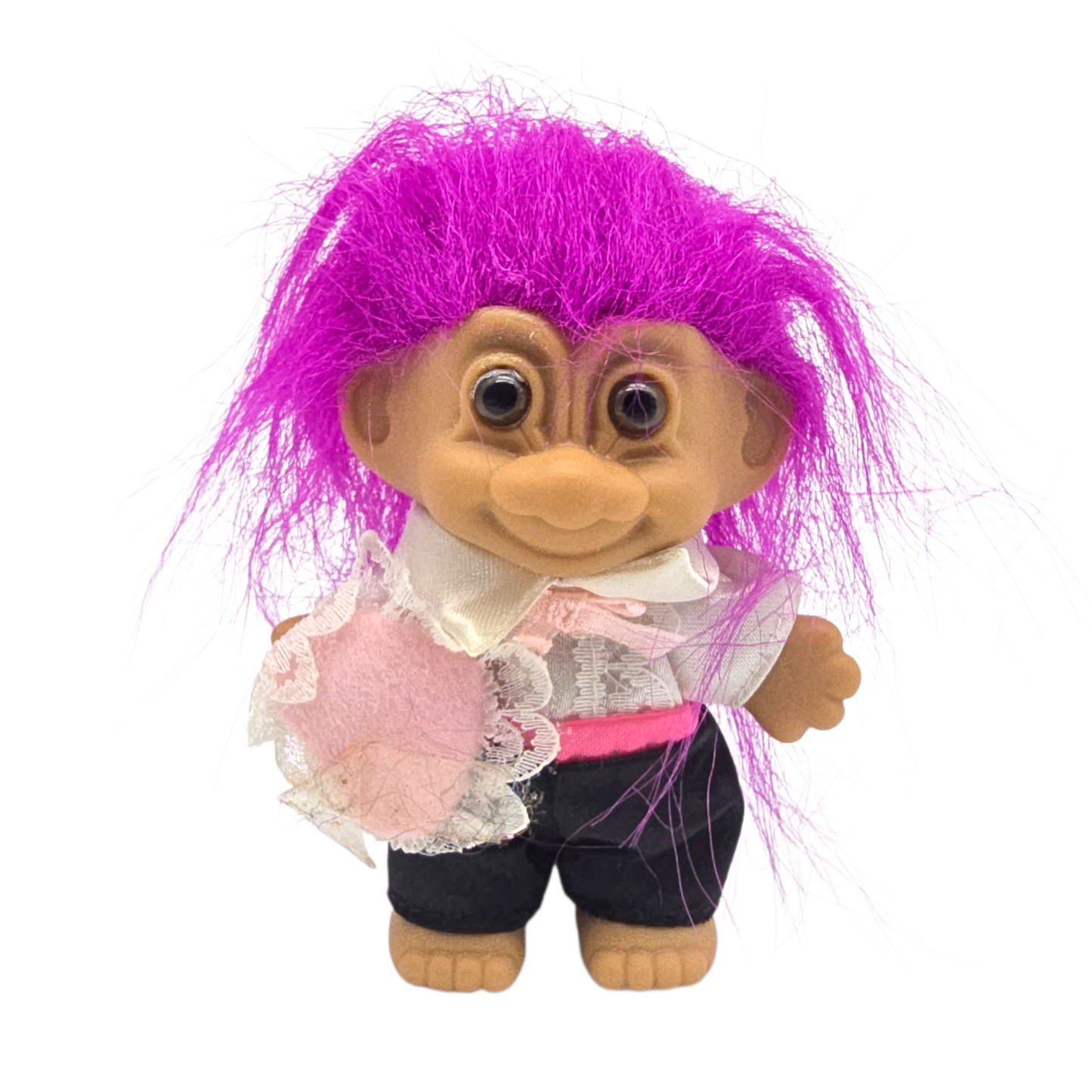 Troll Vintage Russ 8 cms años 90s Pajecito Morado