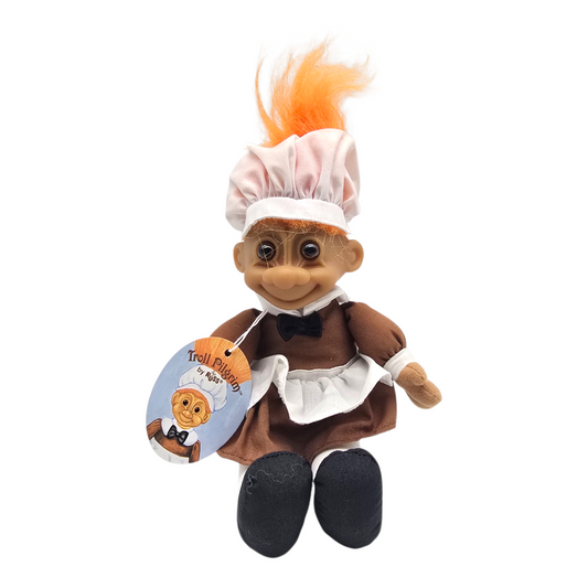Troll Vintage Russ 12 cms años 90s Pilgrim cuerpo de tela Thanksgiving Niña