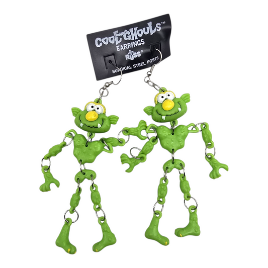 Aretes Vintage Russ años 90s Halloween Monstruo verde