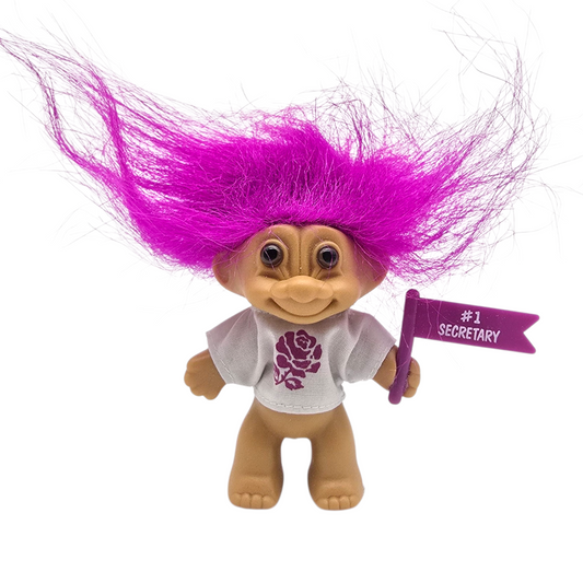 Troll Vintage Russ años 90s pequeño Morado #1 Secretary
