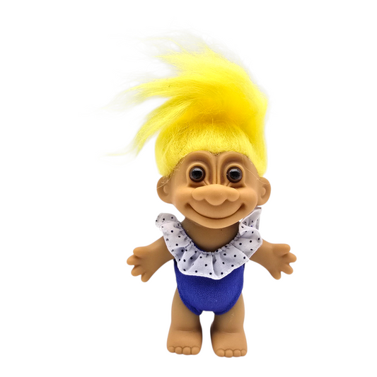 Troll Vintage Russ 11 cms años 90s Traje de baño Amarillo