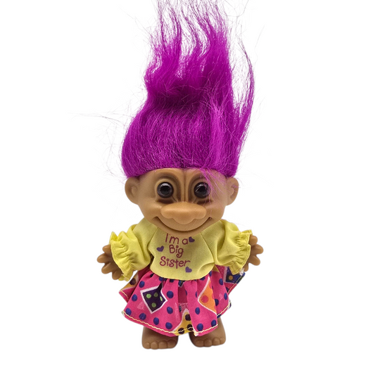 Troll Vintage Russ 11 cms años 90s Big Sister Morado