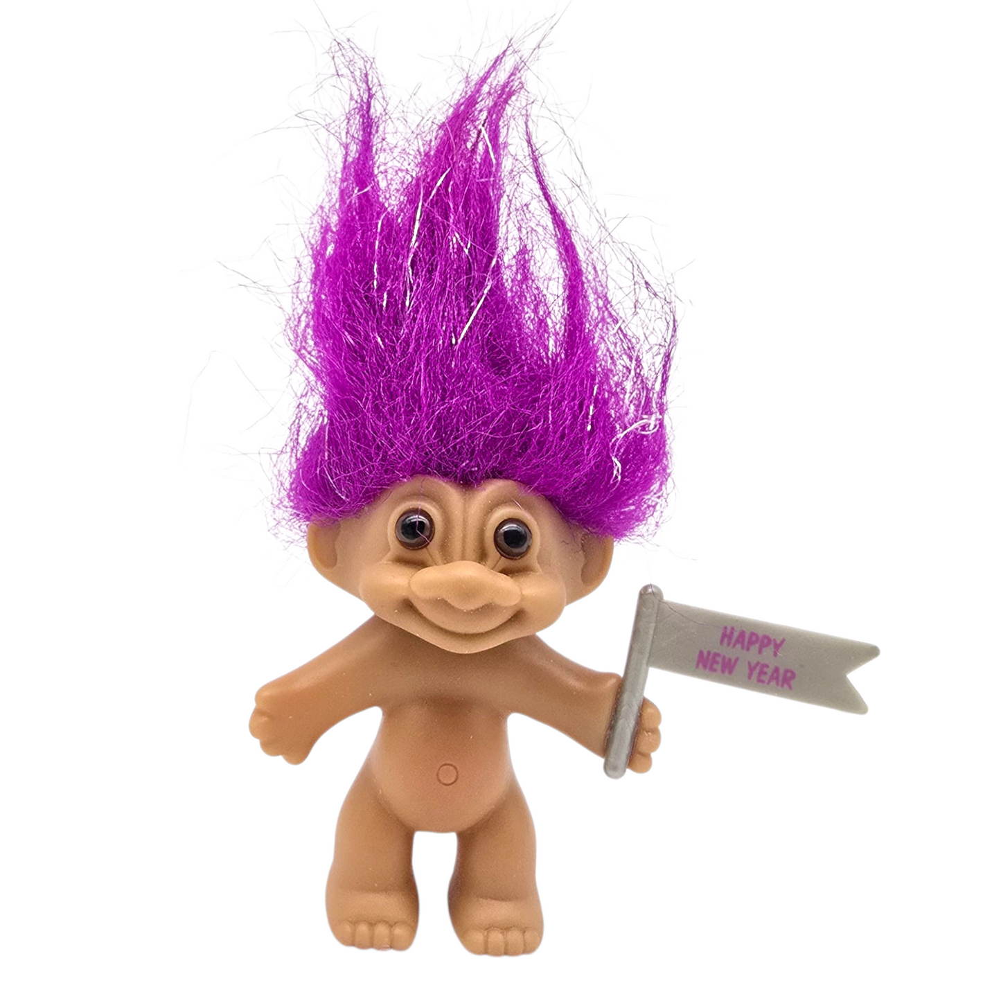 Troll Vintage Russ 8 cms aprox años 90s New Year Morado