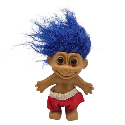 Troll Vintage Russ 11 cms años 90s Boxeador Azul sin guantes y elástico vencido