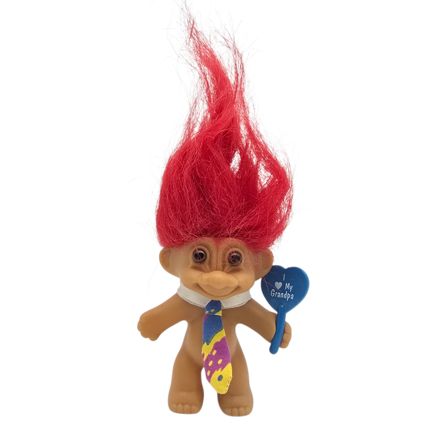 Troll Vintage Russ 8 cms años 90s I love my Grandpa Rojo