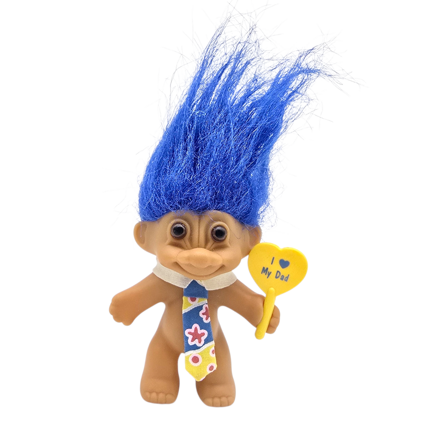 Troll Vintage Russ 8 cms años 90s I love my dad Azul
