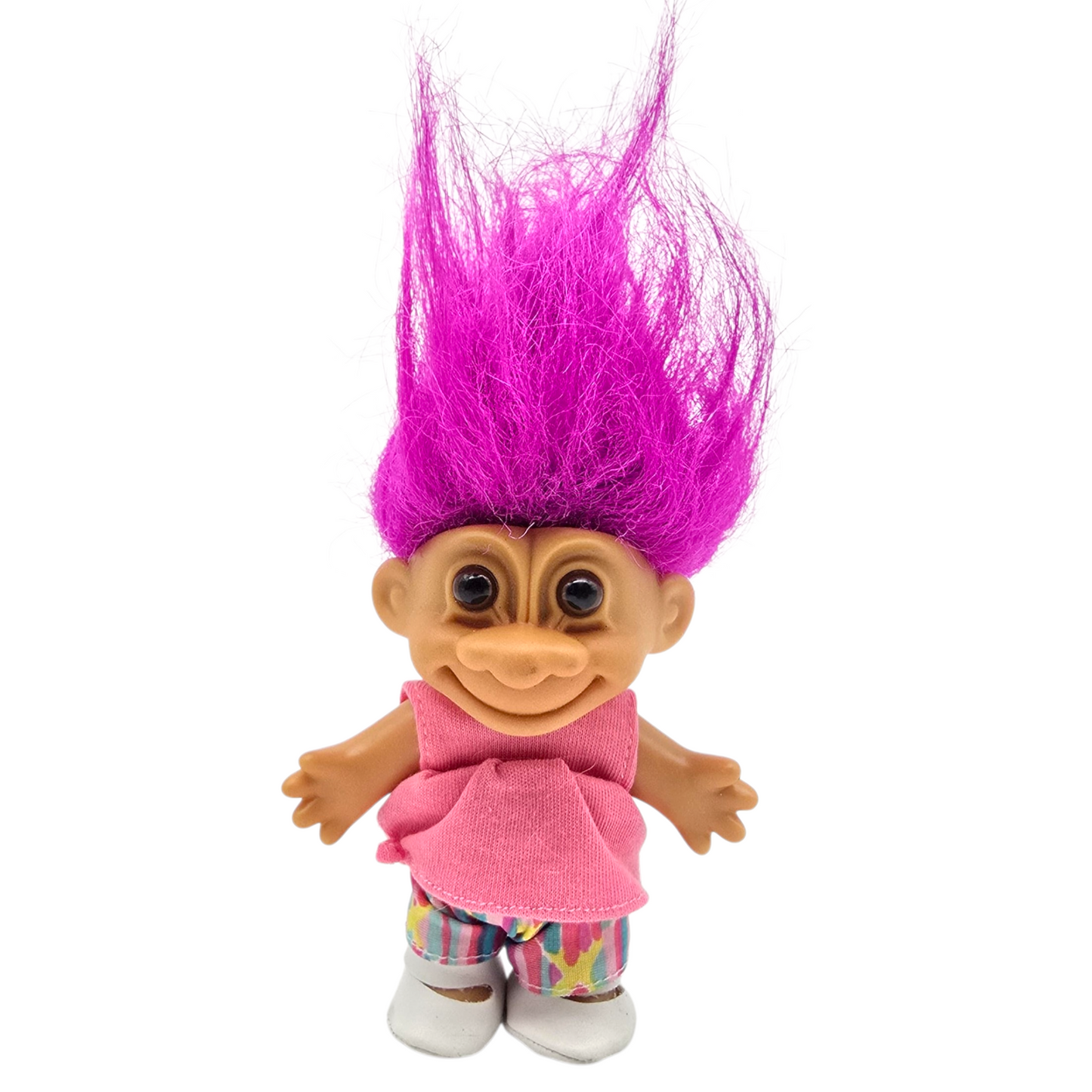 Troll Vintage Russ 11 cms años 90s Morado Ropa neon