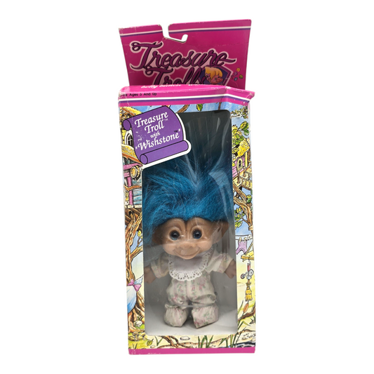 Treasure Troll Vintage Ace Novelty con Gema de los deseos Años 90s Caja con detalles estéticos