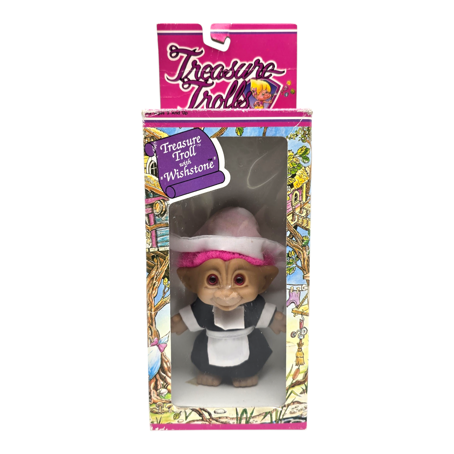Treasure Troll Vintage Ace Novelty con Gema de los deseos Años 90s Caja con detalles estéticos