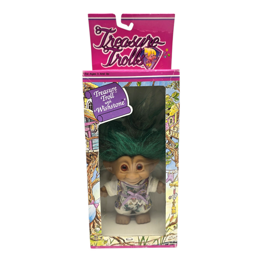 Treasure Troll Vintage Ace Novelty con Gema de los deseos Años 90s Caja con detalles estéticos