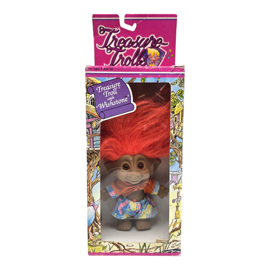 Treasure Troll Vintage Ace Novelty con Gema de los deseos Años 90s Caja con detalles estéticos