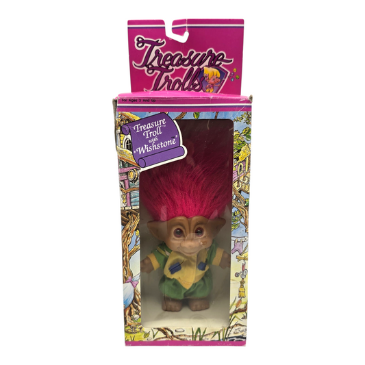 Treasure Troll Vintage Ace Novelty con Gema de los deseos Años 90s Caja con detalles estéticos