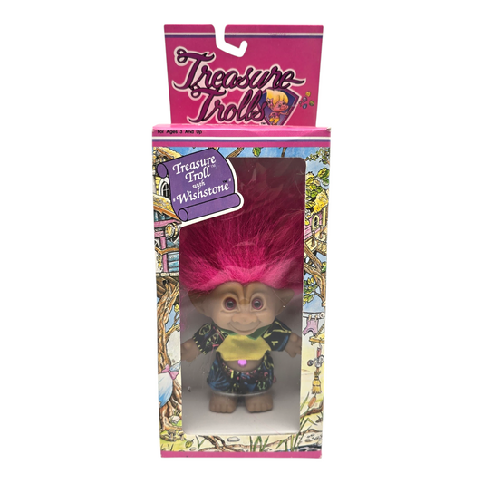 Treasure Troll Vintage Ace Novelty con Gema de los deseos Años 90s Caja con detalles estéticos
