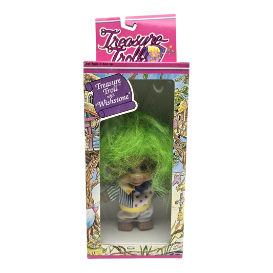 Treasure Troll Vintage Ace Novelty con Gema de los deseos Años 90s Caja con detalles estéticos